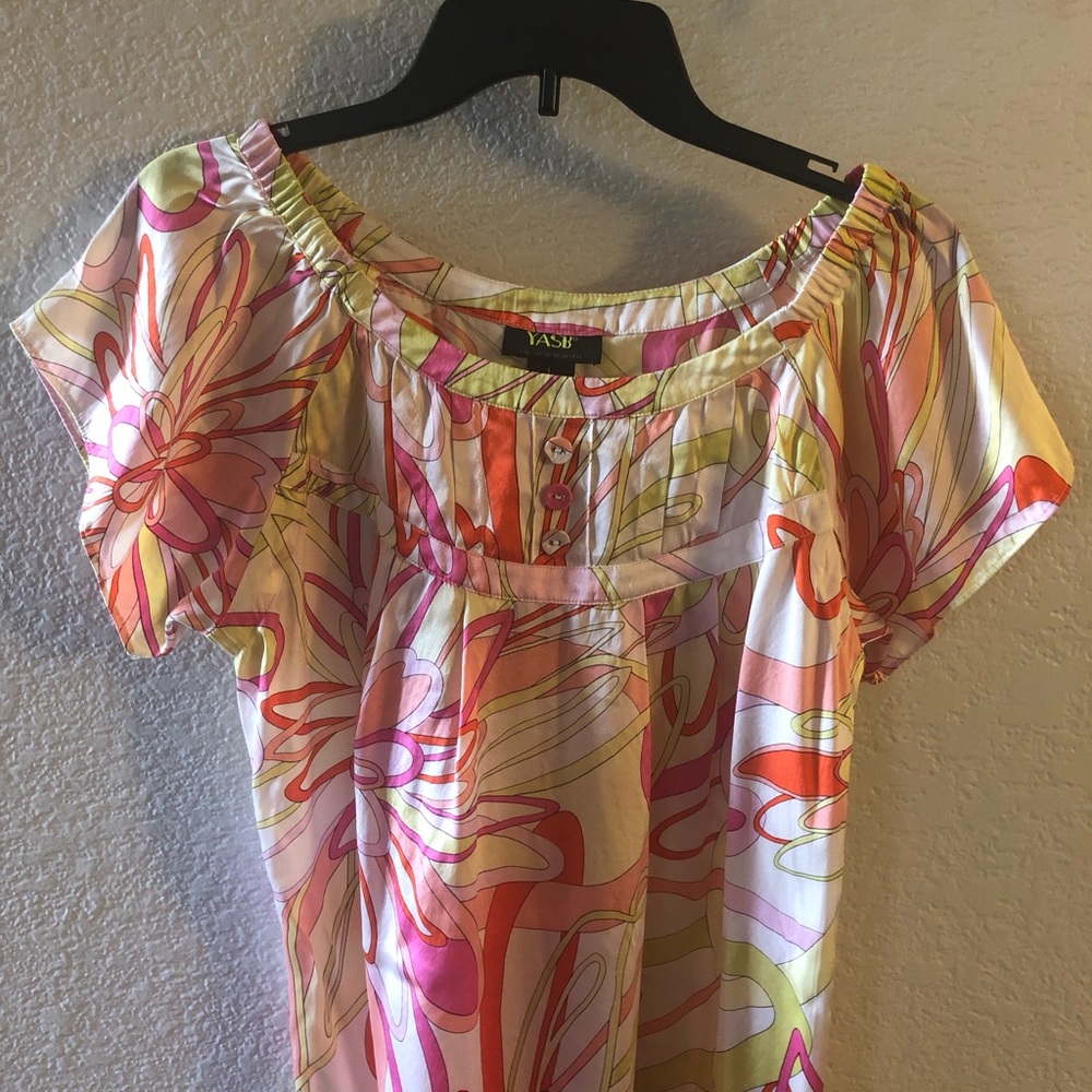 SILK DRESS Vintage YASB Couture floral pucci